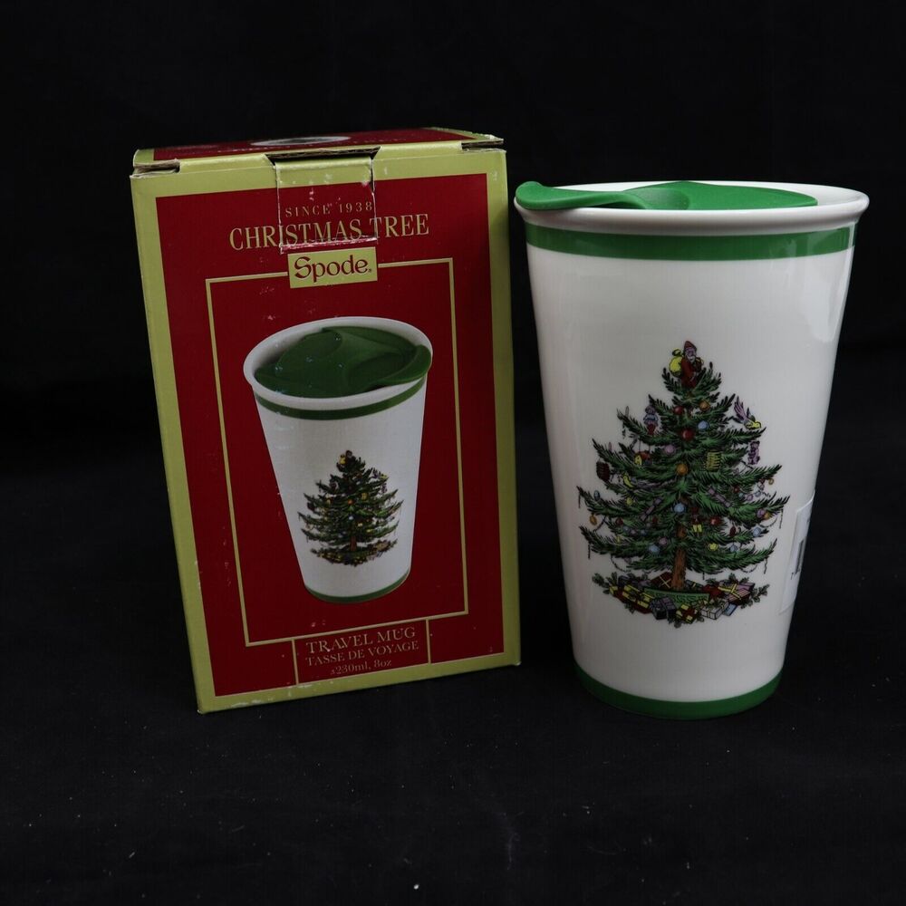Spode, Christmas Tree Travel Mug, New in Box, MSRP $30.00